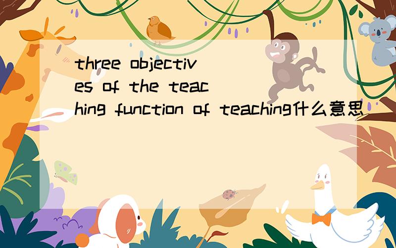 three objectives of the teaching function of teaching什么意思