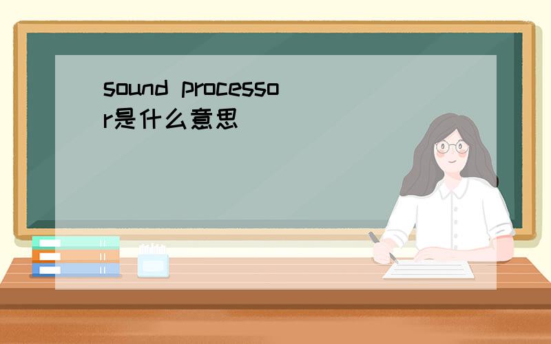 sound processor是什么意思