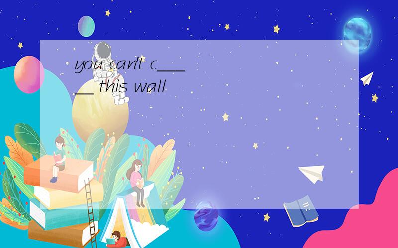 you can't c_____ this wall