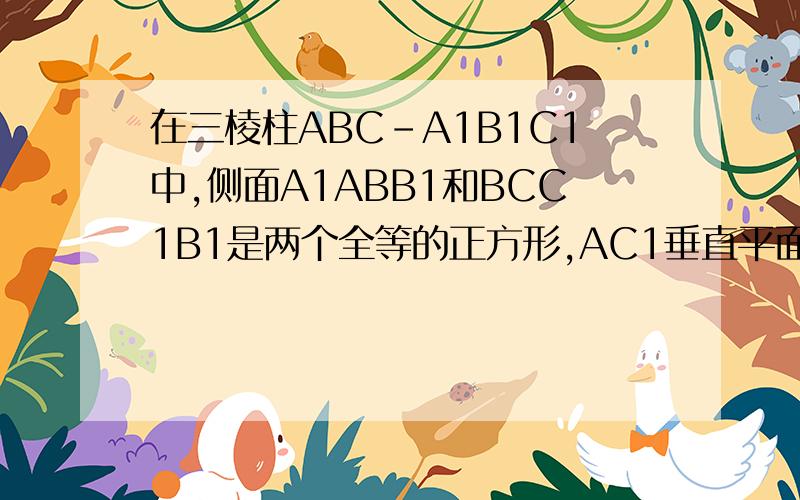 在三棱柱ABC-A1B1C1中,侧面A1ABB1和BCC1B1是两个全等的正方形,AC1垂直平面A1DB,D是AC的中点1,求证：平面A1ABB1垂直平面BCC1B12,求证：B1C平行与平面A1DB2,设E是CC1上的一点,试确定点E的位置,使平面A1DB垂