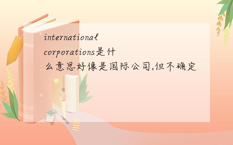 international corporations是什么意思好像是国际公司,但不确定