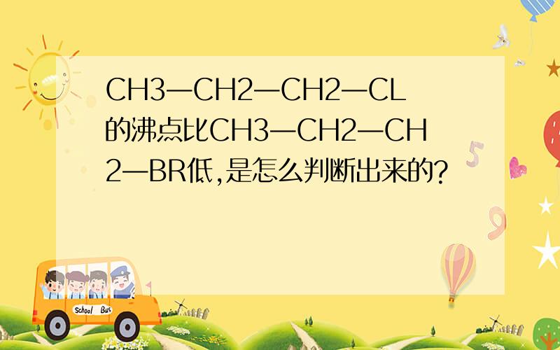 CH3—CH2—CH2—CL的沸点比CH3—CH2—CH2—BR低,是怎么判断出来的?