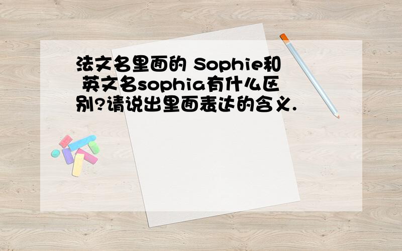 法文名里面的 Sophie和 英文名sophia有什么区别?请说出里面表达的含义.