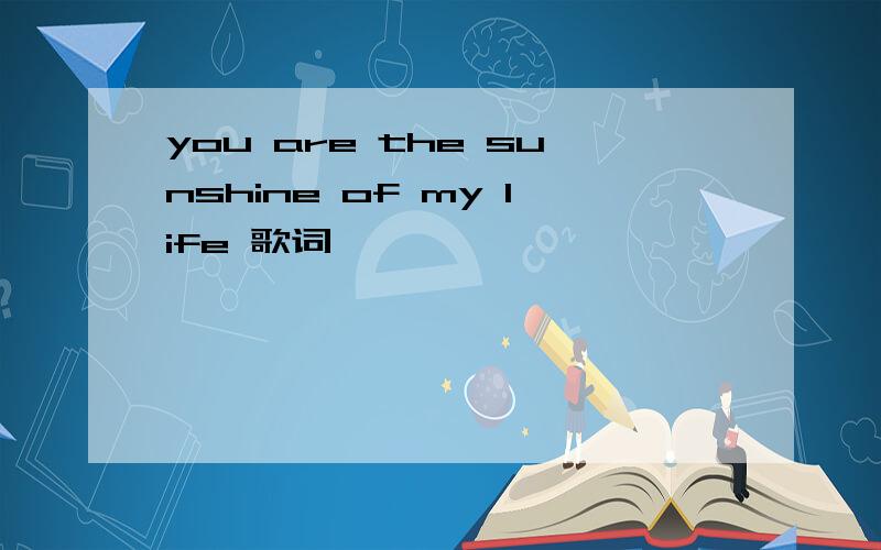 you are the sunshine of my life 歌词