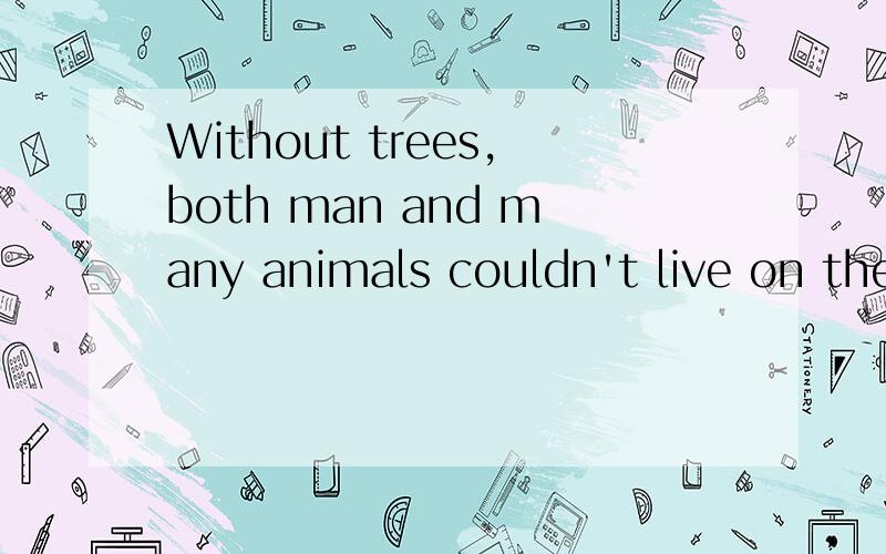 Without trees,both man and many animals couldn't live on the earth.有什么错的地方?