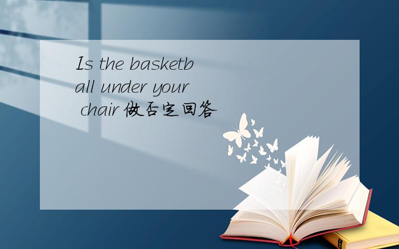 Is the basketball under your chair 做否定回答