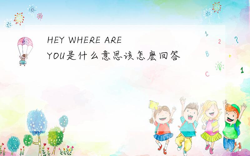 HEY WHERE ARE YOU是什么意思该怎麽回答